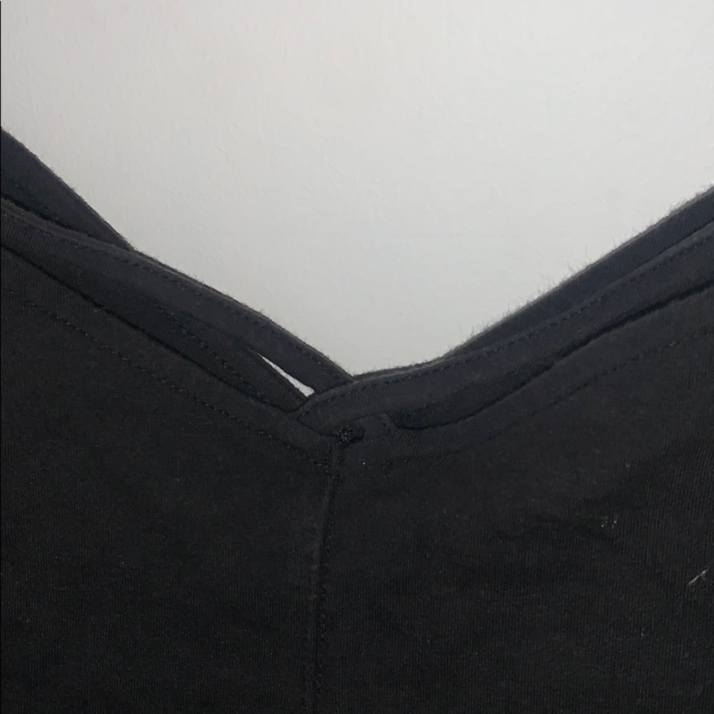 black crop top with crosses across the front - Picture 2 of 3